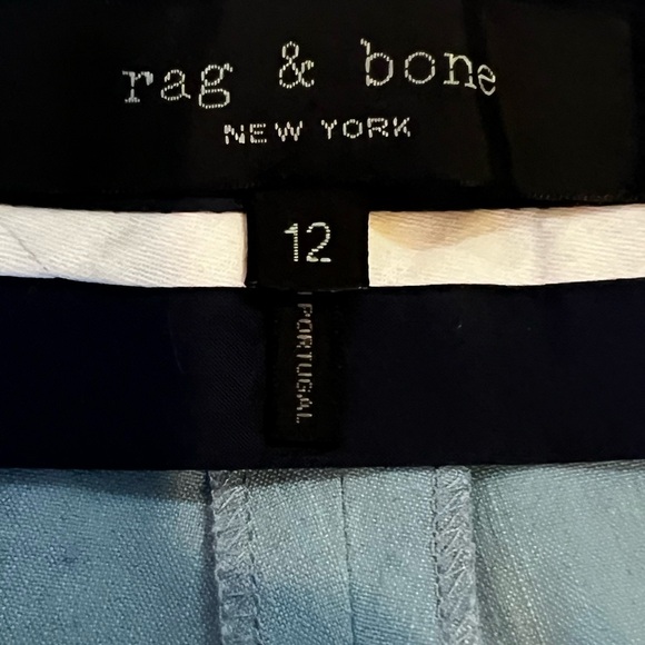 Rag & Bone Light Blue Poppy Tab Pants Tailored Fit Stretch Linen Blend Size 12 - Picture 11 of 11